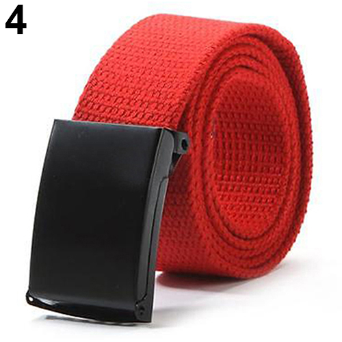 Unisex Military Casual Solid Color Plain Webbing Canvas Waist Belt Waistband Unisex Military Casual Solid Color Plain Webbing Canvas Waist Belt Waistband