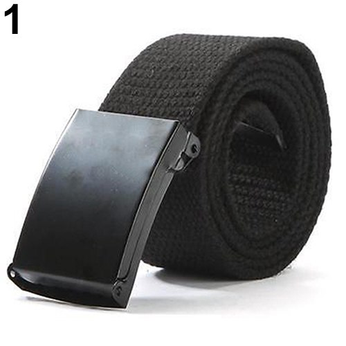 Unisex Military Casual Solid Color Plain Webbing Canvas Waist Belt Waistband Unisex Military Casual Solid Color Plain Webbing Canvas Waist Belt Waistband