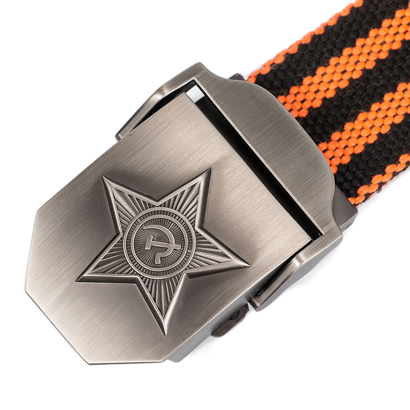 New Men & Women High Quality 3D Five Rays Star Military Belt Old CCCP Army Belt Patriotic Retired Soldiers Canvas Jeans Belt