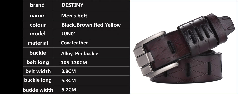 DESTINY Top Genuine Leather Belts Men Luxury Brand Designer High Quality Military Strap Male Wide Pin Buckle For Jeans Cowather