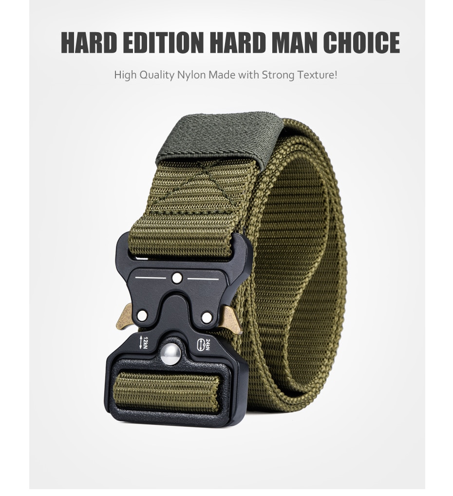 MILUOTA Mens Tactical Belt Military Nylon Belt Outdoor multifunctional Training Belt Combat Belts Sturdy Waistband MU055