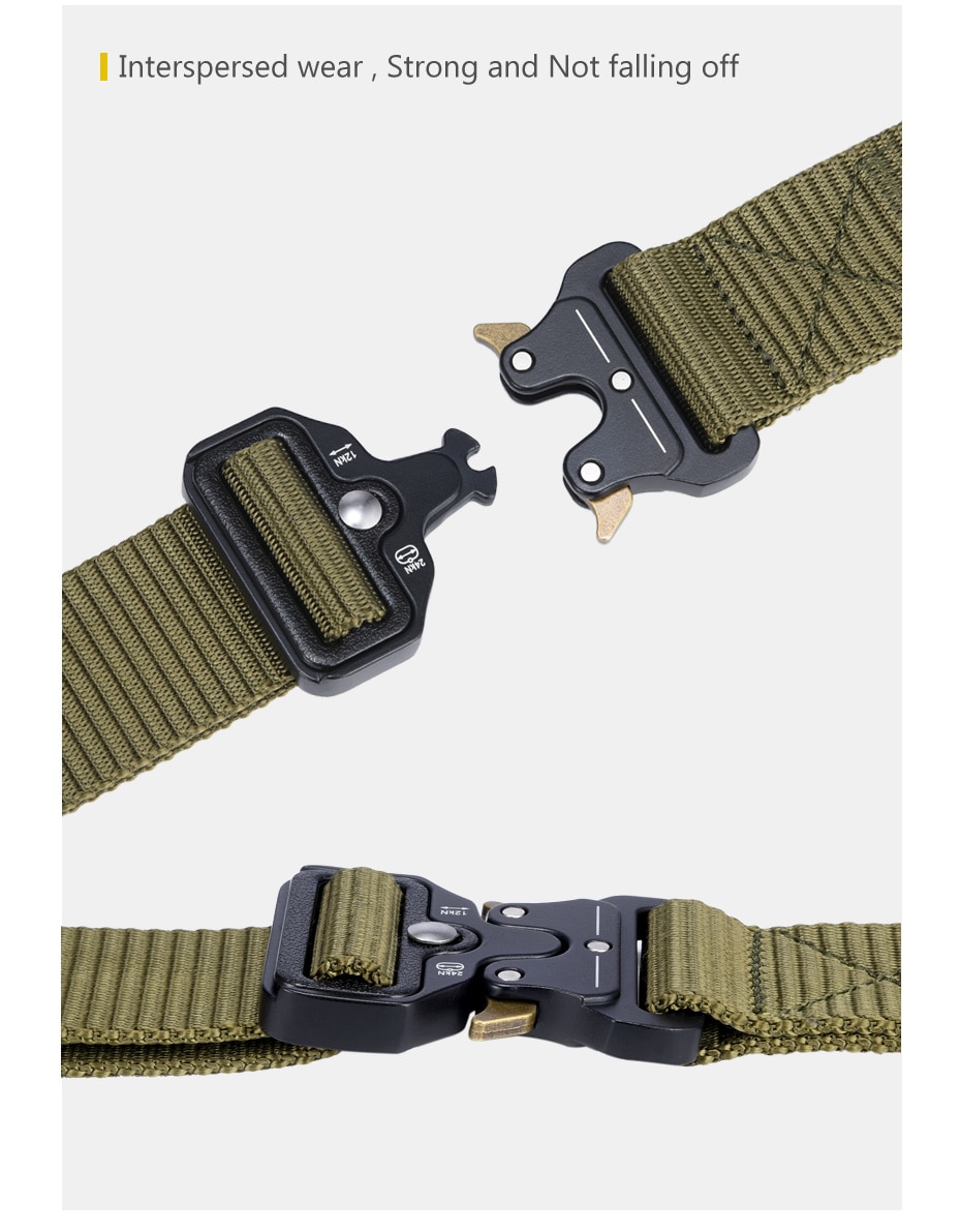 MILUOTA Mens Tactical Belt Military Nylon Belt Outdoor multifunctional Training Belt Combat Belts Sturdy Waistband MU055