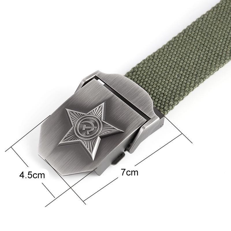 SupSindy Men&Women High Quality 3D Five Rays Star Military Belt Old CCCP Army Belt Patriotic Retired Soldiers Canvas Jeans Belts