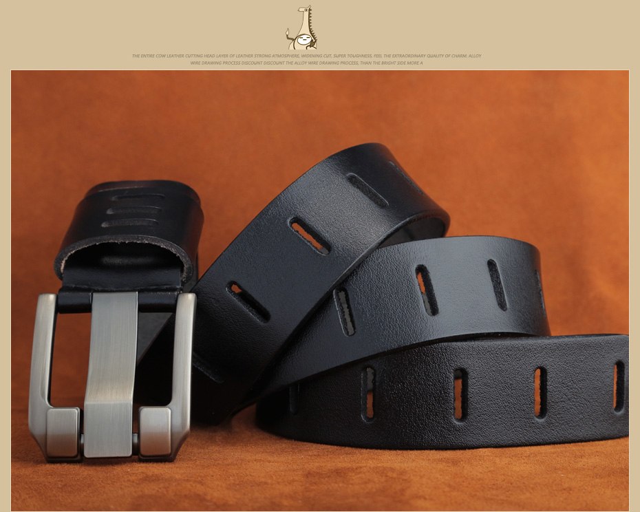 [MILUOTA] Designer Belts Men High Quality Genuine Leather Belt for Men Luxury Ceinture Homme Military Style 130CM MU012
