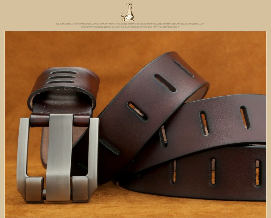 [MILUOTA] Designer Belts Men High Quality Genuine Leather Belt for Men Luxury Ceinture Homme Military Style 130CM MU012