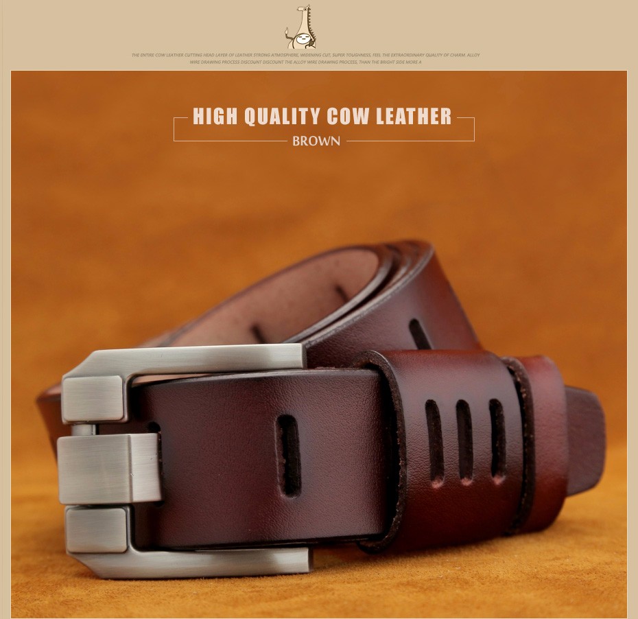 [MILUOTA] Designer Belts Men High Quality Genuine Leather Belt for Men Luxury Ceinture Homme Military Style 130CM MU012