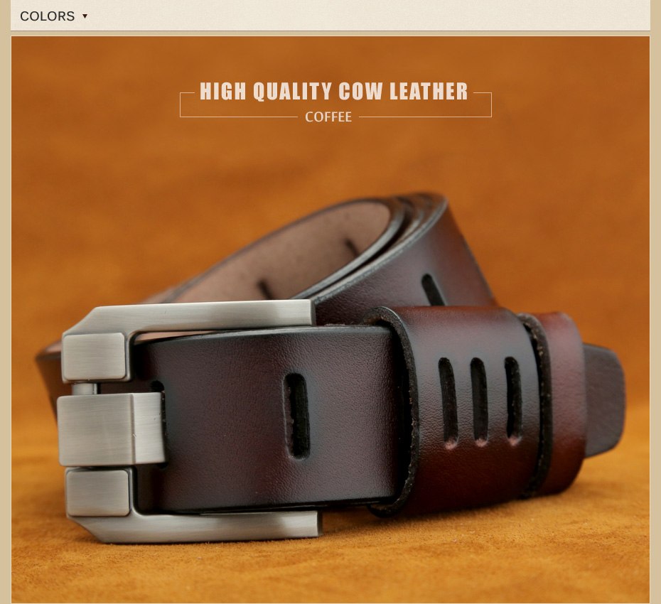 [MILUOTA] Designer Belts Men High Quality Genuine Leather Belt for Men Luxury Ceinture Homme Military Style 130CM MU012