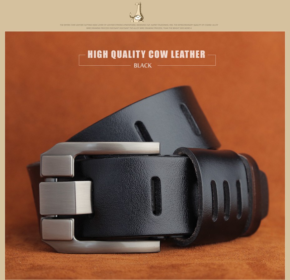 [MILUOTA] Designer Belts Men High Quality Genuine Leather Belt for Men Luxury Ceinture Homme Military Style 130CM MU012