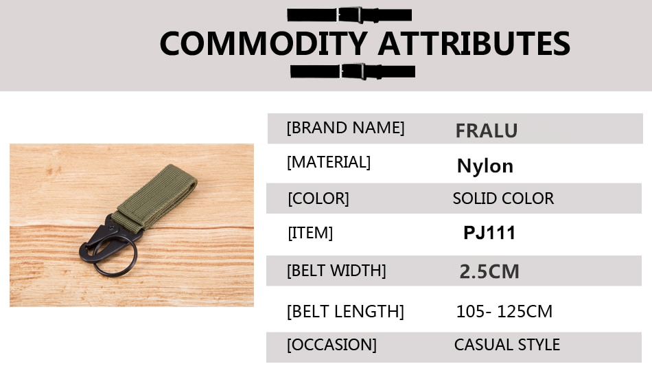 Men's canvas clasp Colorful Keychain Military nylon metal button Oyster mouth shape Paste belts Cool alloy buckle men eagle belt