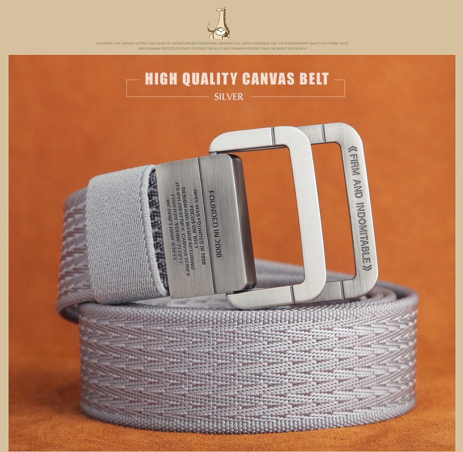 [MILUOTA] Military Equipment Tactical Belt Man Double Ring Buckle Thicken Canvas Belts for Men Waistband MU035