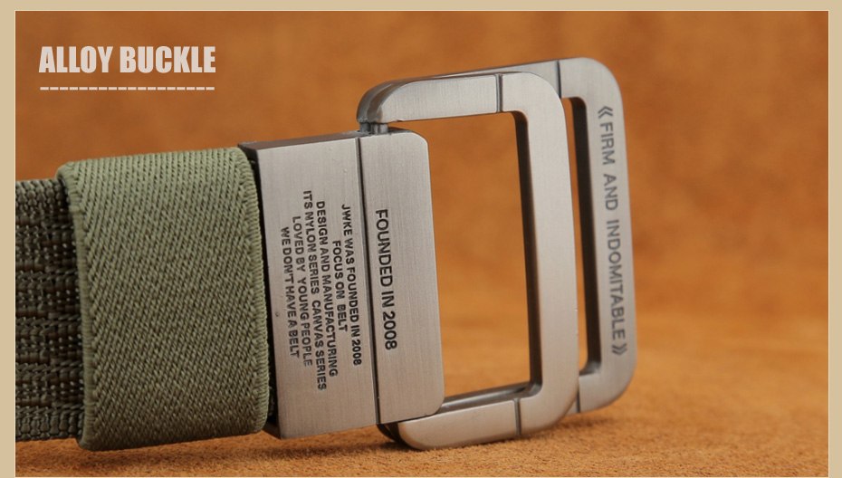 [MILUOTA] Military Equipment Tactical Belt Man Double Ring Buckle Thicken Canvas Belts for Men Waistband MU035