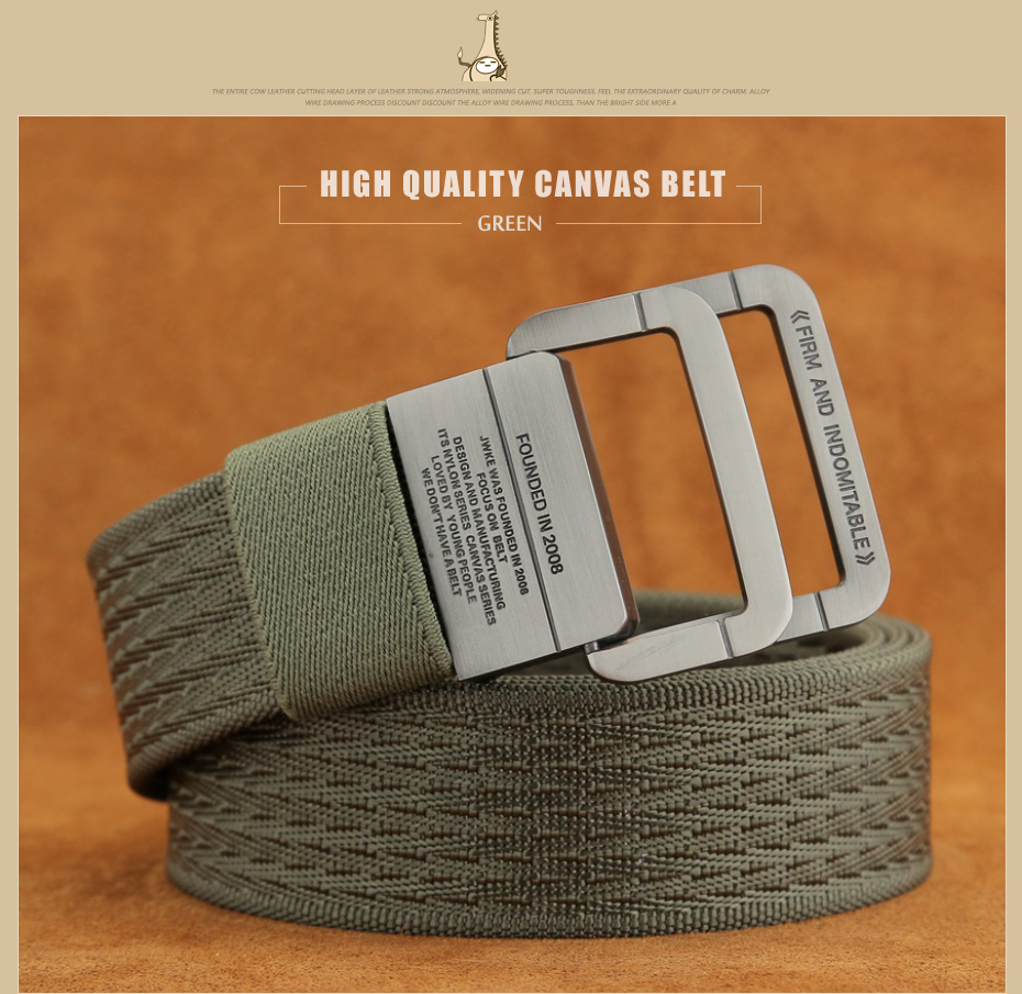 [MILUOTA] Military Equipment Tactical Belt Man Double Ring Buckle Thicken Canvas Belts for Men Waistband MU035