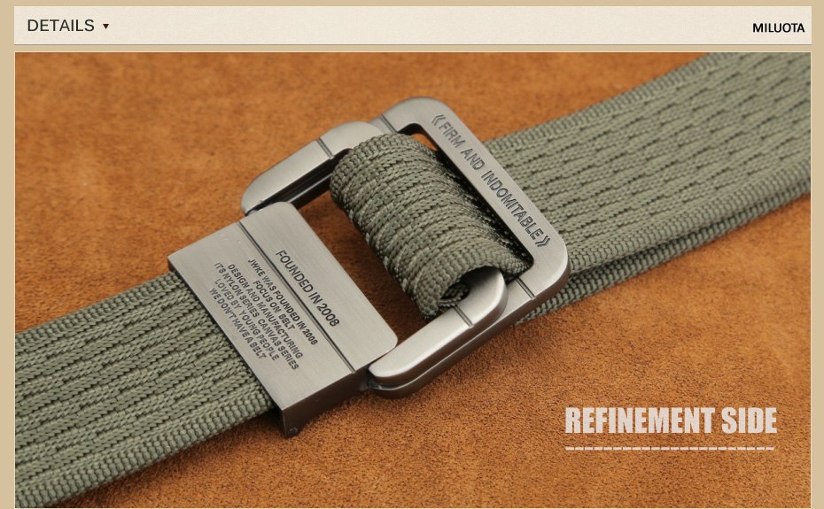 [MILUOTA] Military Equipment Tactical Belt Man Double Ring Buckle Thicken Canvas Belts for Men Waistband MU035