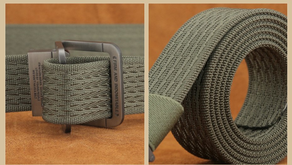 [MILUOTA] Military Equipment Tactical Belt Man Double Ring Buckle Thicken Canvas Belts for Men Waistband MU035