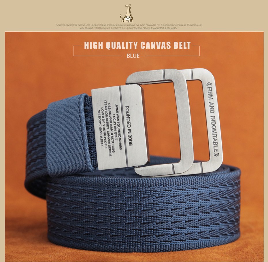 [MILUOTA] Military Equipment Tactical Belt Man Double Ring Buckle Thicken Canvas Belts for Men Waistband MU035
