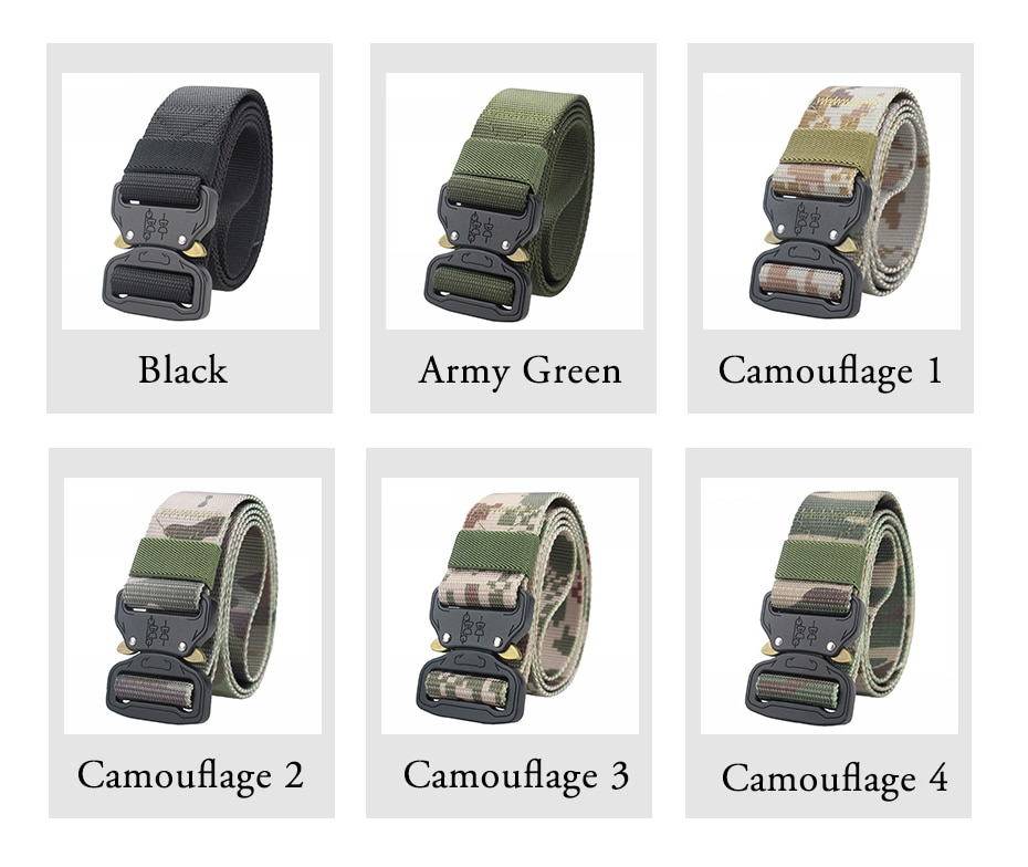 Maikun Military Equipment Combat Tactical Belts for Men US Army Training Nylon Metal Buckle Waist Belt Outdoor Hunting Waistband