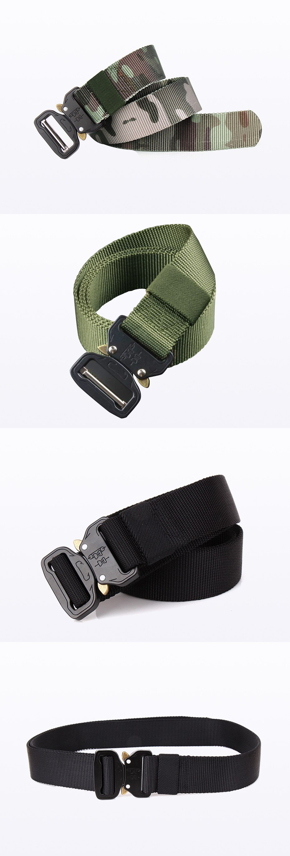 Maikun Military Equipment Combat Tactical Belts for Men US Army Training Nylon Metal Buckle Waist Belt Outdoor Hunting Waistband