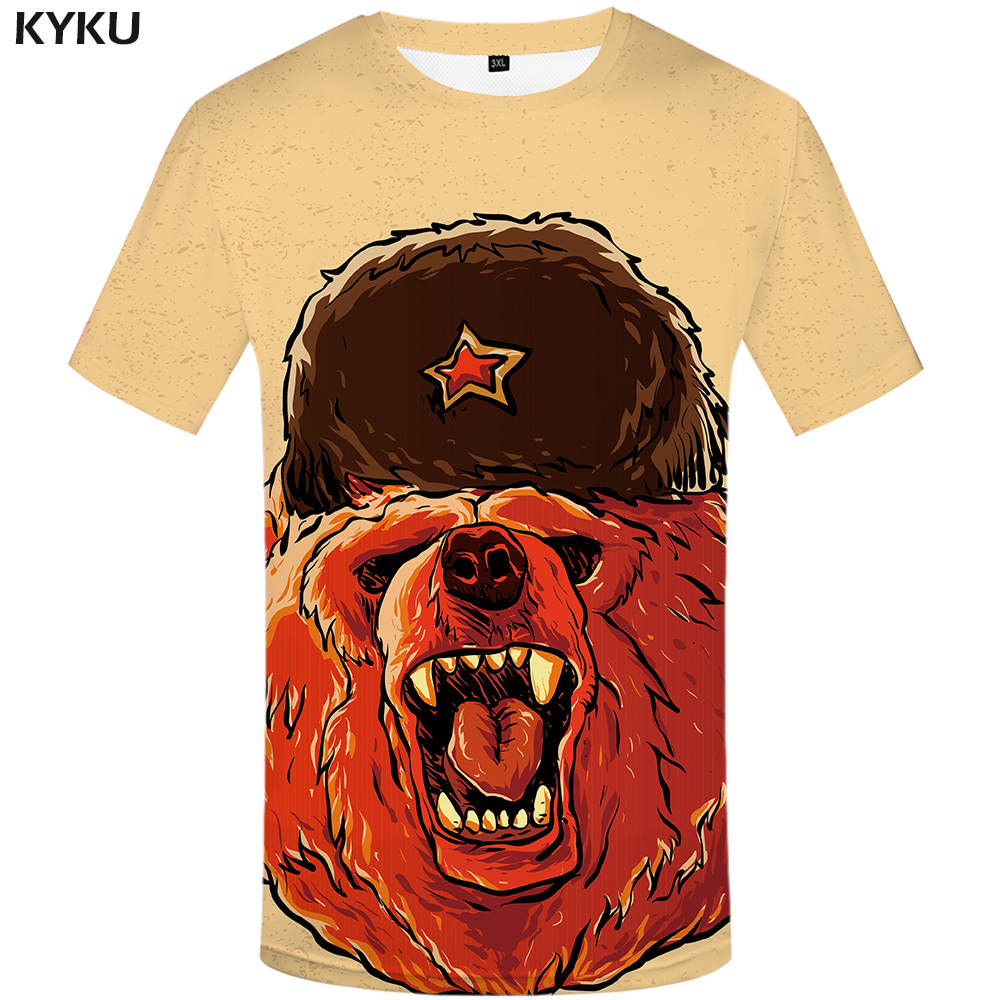 KYKU Brand Russia T-shirt Bear Shirts War Tshirt Military Clothes Gun Tees Tops Men 3d T shirt 2017 Cool Tee KYKU Brand Russia T-shirt Bear Shirts War Tshirt Military Clothes Gun Tees Tops Men 3d T shirt 2017 Cool Tee