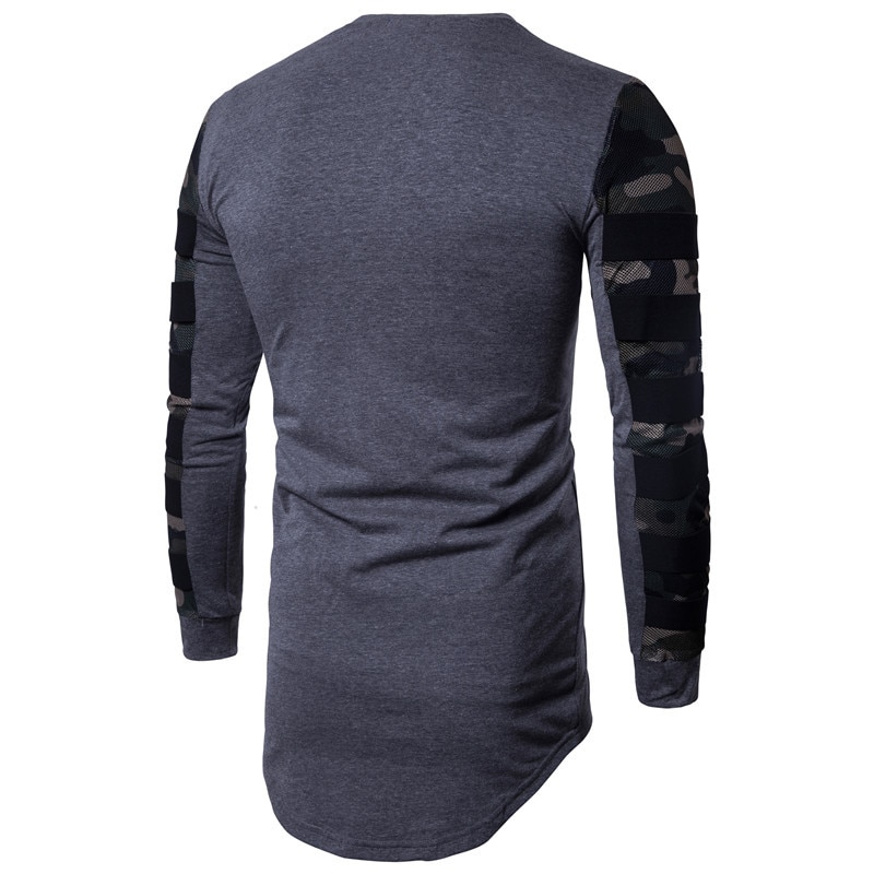 Brand New Camouflage Mesh Stitching T Shirt Men Longline Curved Hem Camo Streetwear Cotton Hip Hop Military Army Cool Tee Shirt Brand New Camouflage Mesh Stitching T Shirt Men Longline Curved Hem Camo Streetwear Cotton Hip Hop Military Army Cool Tee Shirt