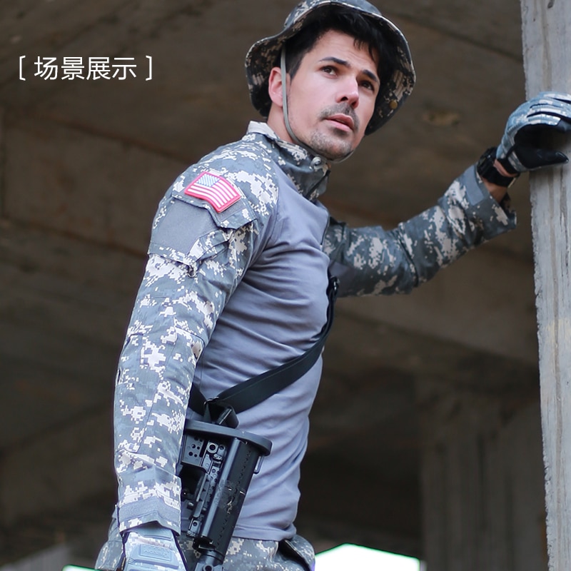 S.archon Camouflage Army T-Shirt Men US RU Soldiers Combat Tactical T Shirt Military Force Multicam Camo Long Sleeve T Shirts