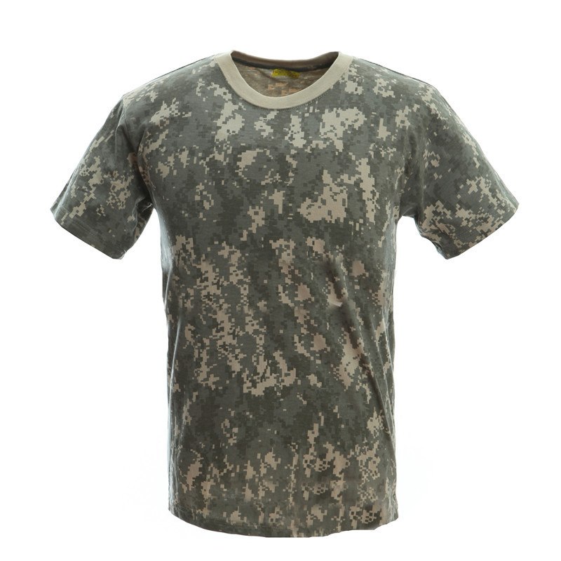 MEGE Summer Cotton T-shirt, Men Military Dry Camo Camp Tees, Camouflage Breathable Tactical Army Trainning Combat T Shirt