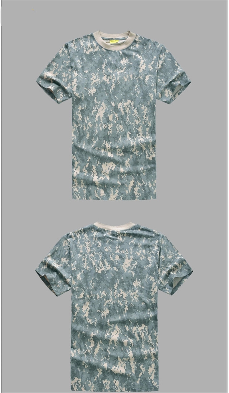 MEGE Summer Cotton T-shirt, Men Military Dry Camo Camp Tees, Camouflage Breathable Tactical Army Trainning Combat T Shirt