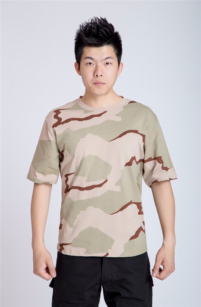 MEGE Summer Cotton T-shirt, Men Military Dry Camo Camp Tees, Camouflage Breathable Tactical Army Trainning Combat T Shirt