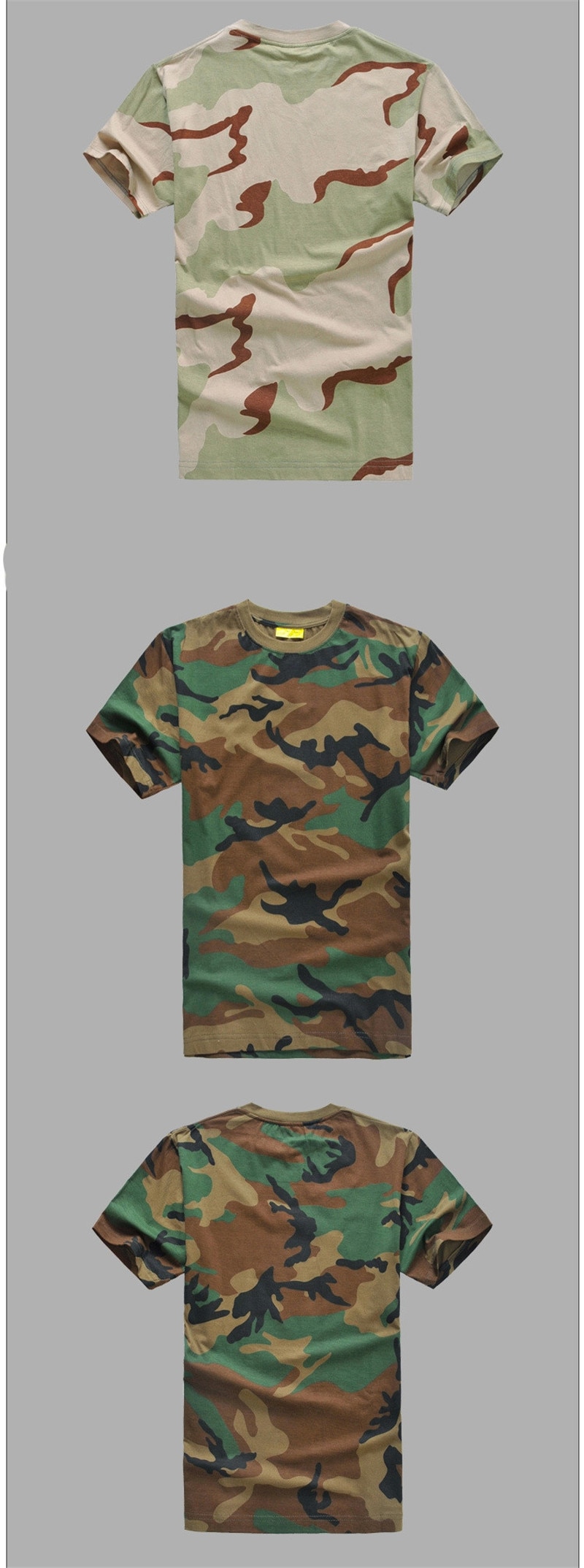 MEGE Summer Cotton T-shirt, Men Military Dry Camo Camp Tees, Camouflage Breathable Tactical Army Trainning Combat T Shirt