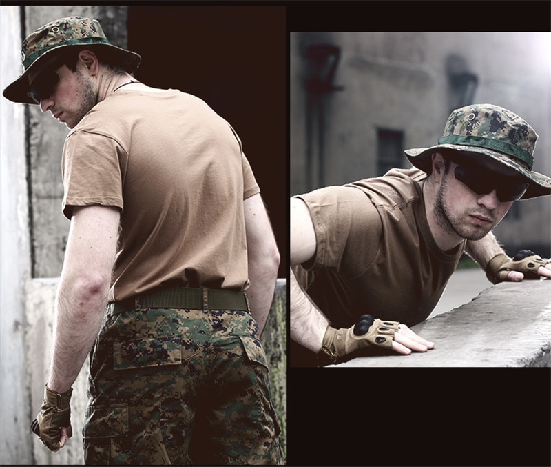 MEGE Summer Cotton T-shirt, Men Military Dry Camo Camp Tees, Camouflage Breathable Tactical Army Trainning Combat T Shirt