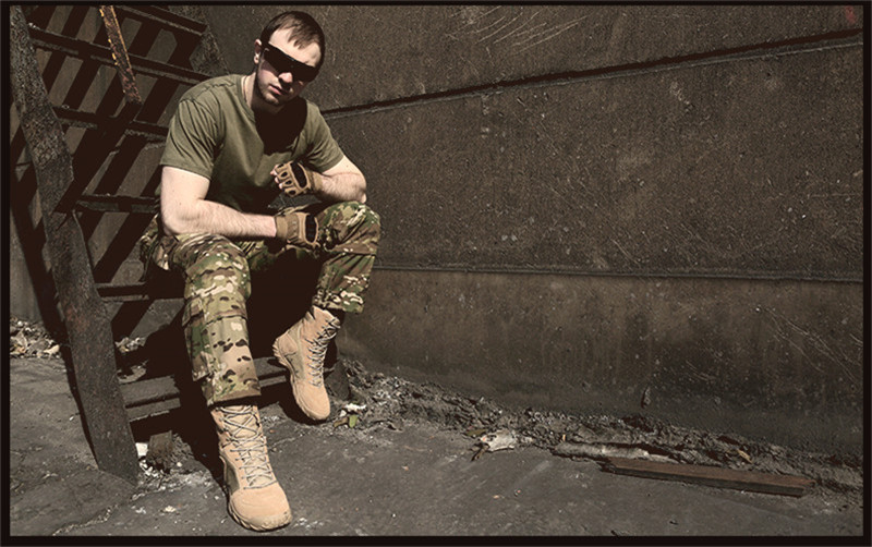 MEGE Summer Cotton T-shirt, Men Military Dry Camo Camp Tees, Camouflage Breathable Tactical Army Trainning Combat T Shirt