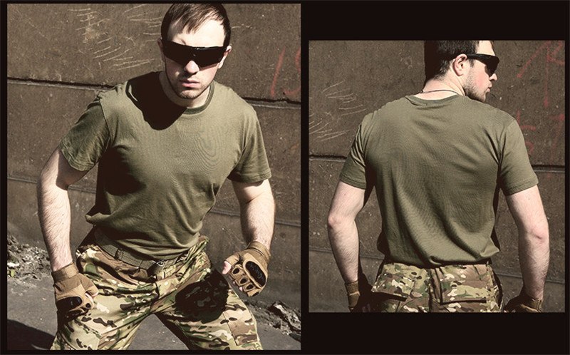 MEGE Summer Cotton T-shirt, Men Military Dry Camo Camp Tees, Camouflage Breathable Tactical Army Trainning Combat T Shirt