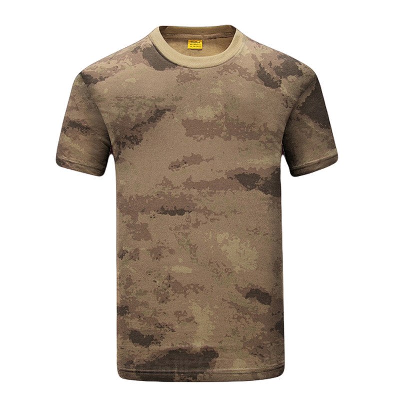 MEGE Summer Cotton T-shirt, Men Military Dry Camo Camp Tees, Camouflage Breathable Tactical Army Trainning Combat T Shirt