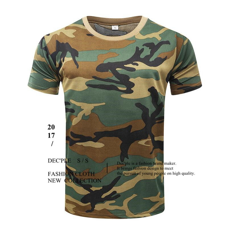 Men's T-shirt Military Camouflage Casual Tactical Army Combat O-Neck T Shirt Men Quick Dry Short Sleeve Camo Clothing Tee Tops