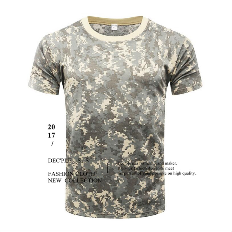 Men's T-shirt Military Camouflage Casual Tactical Army Combat O-Neck T Shirt Men Quick Dry Short Sleeve Camo Clothing Tee Tops