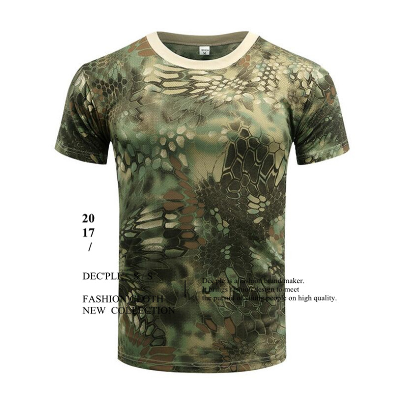 Men's T-shirt Military Camouflage Casual Tactical Army Combat O-Neck T Shirt Men Quick Dry Short Sleeve Camo Clothing Tee Tops