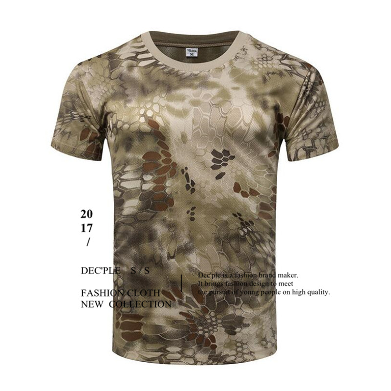 Men's T-shirt Military Camouflage Casual Tactical Army Combat O-Neck T Shirt Men Quick Dry Short Sleeve Camo Clothing Tee Tops