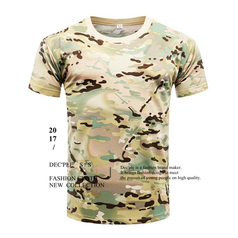 Men's T-shirt Military Camouflage Casual Tactical Army Combat O-Neck T Shirt Men Quick Dry Short Sleeve Camo Clothing Tee Tops