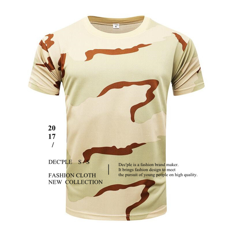 Men's T-shirt Military Camouflage Casual Tactical Army Combat O-Neck T Shirt Men Quick Dry Short Sleeve Camo Clothing Tee Tops