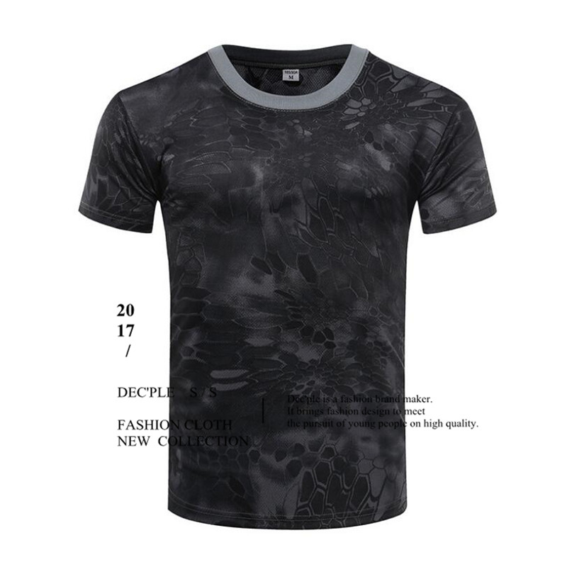 Men's T-shirt Military Camouflage Casual Tactical Army Combat O-Neck T Shirt Men Quick Dry Short Sleeve Camo Clothing Tee Tops