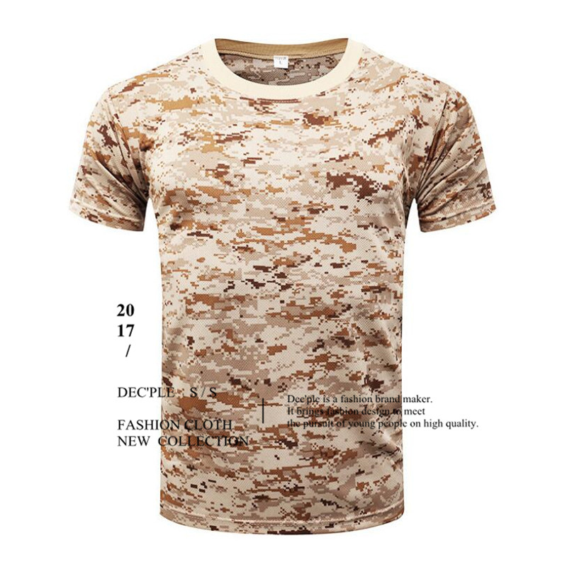 Men's T-shirt Military Camouflage Casual Tactical Army Combat O-Neck T Shirt Men Quick Dry Short Sleeve Camo Clothing Tee Tops