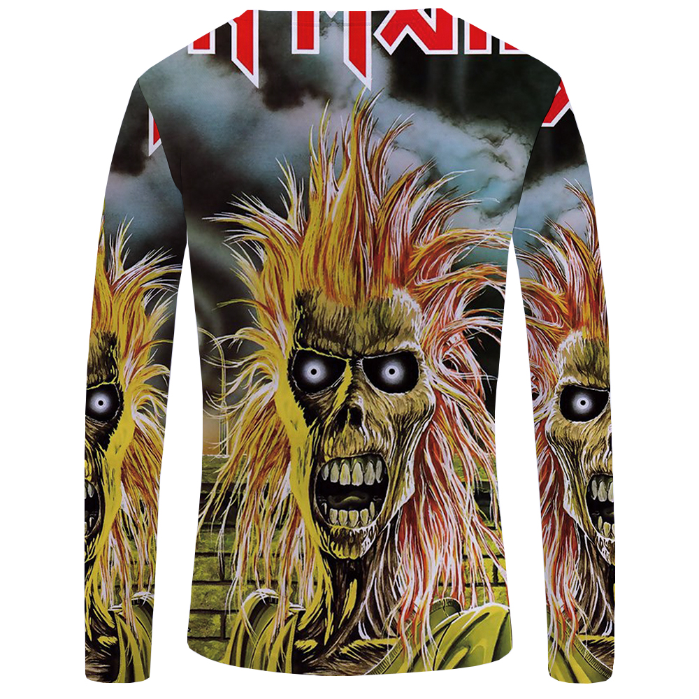 KYKU Brand Skull Long sleeve T shirt Germany Tshirt Military Clothes Punk Tops Gothic Funny T shirts Tees Men Fashion Top Tee