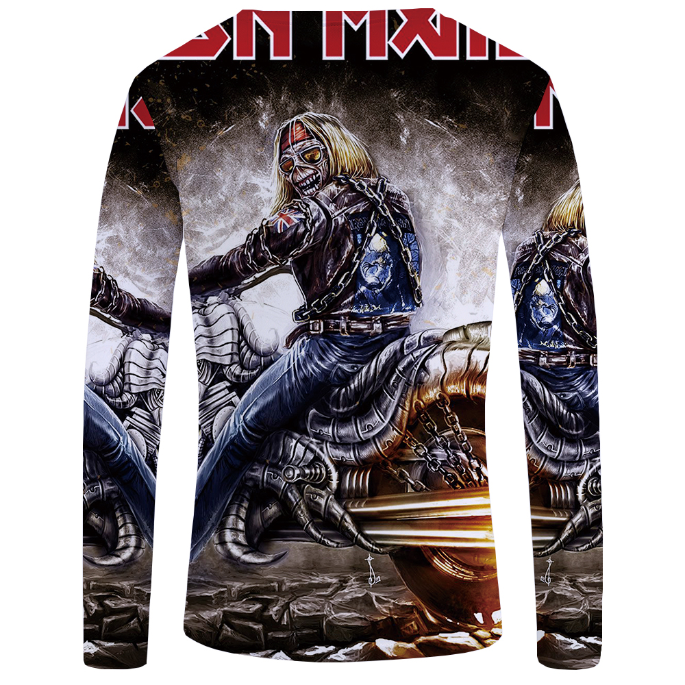 KYKU Brand Skull Long sleeve T shirt Germany Tshirt Military Clothes Punk Tops Gothic Funny T shirts Tees Men Fashion Top Tee