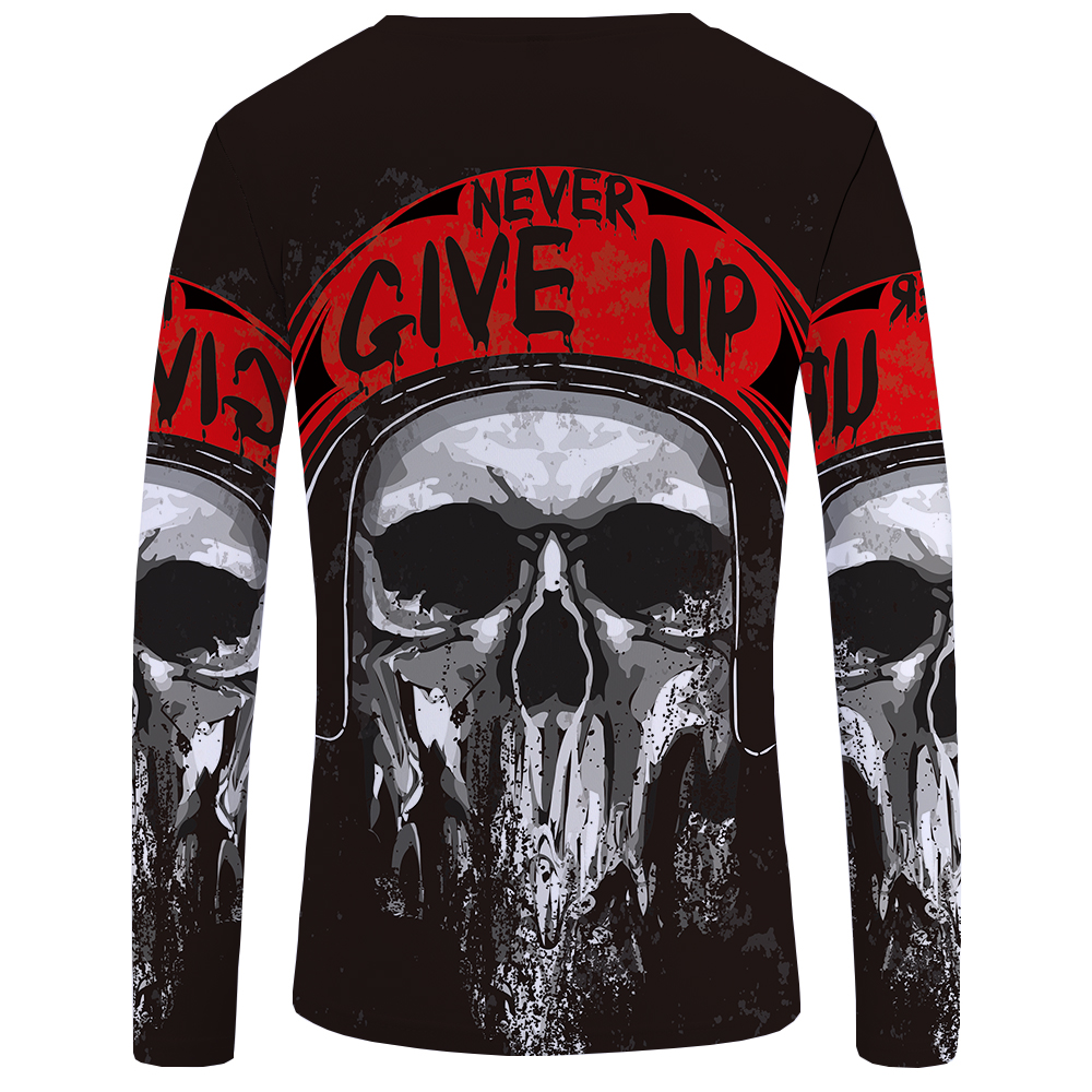 KYKU Brand Skull Long sleeve T shirt Germany Tshirt Military Clothes Punk Tops Gothic Funny T shirts Tees Men Fashion Top Tee