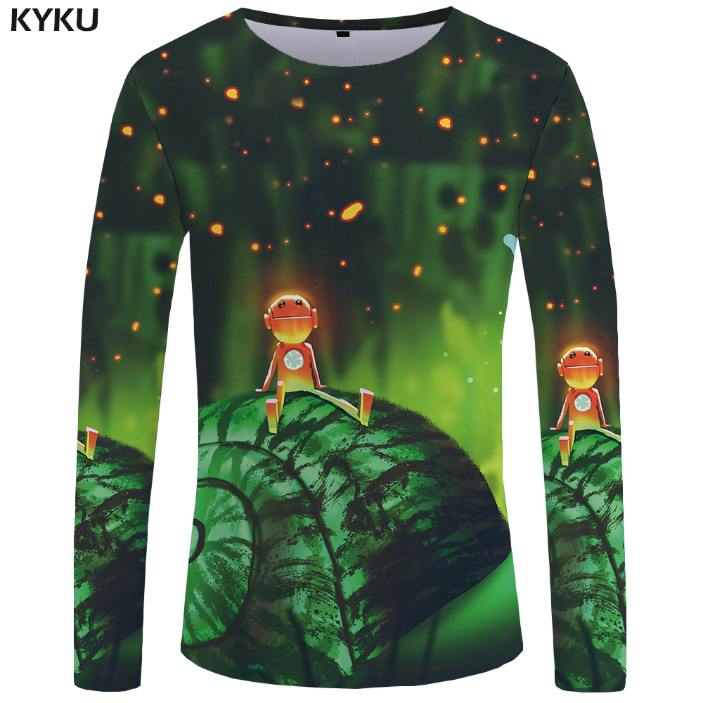 KYKU Brand Skull Long sleeve T shirt Germany Tshirt Military Clothes Punk Tops Gothic Funny T shirts Tees Men Fashion Top Tee
