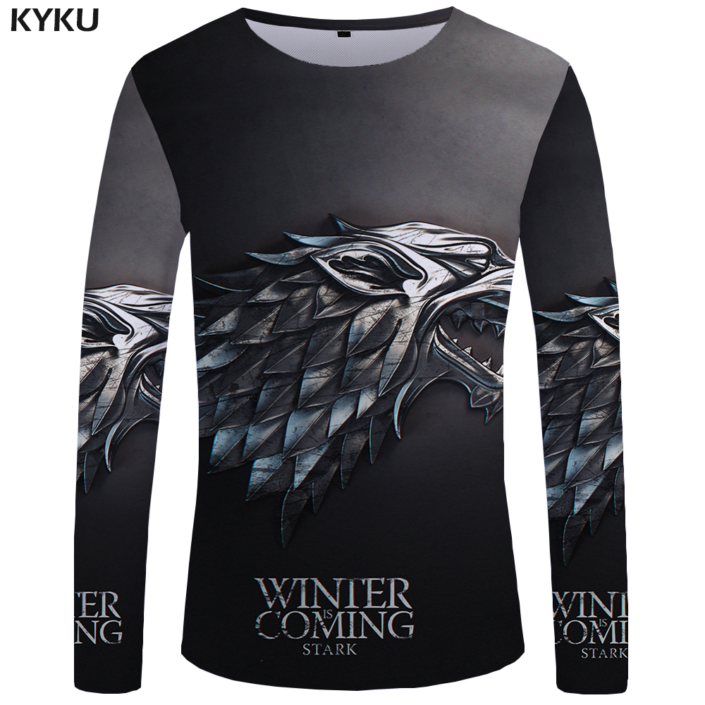 KYKU Brand Skull Long sleeve T shirt Germany Tshirt Military Clothes Punk Tops Gothic Funny T shirts Tees Men Fashion Top Tee