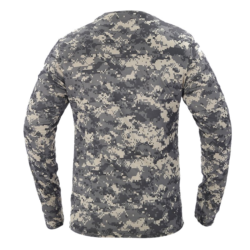 2018 New Tactical Military Camouflage T Shirt Male Breathable Quick Dry US Army Combat Full Sleeve Outwear T-shirt for Men S-3XL