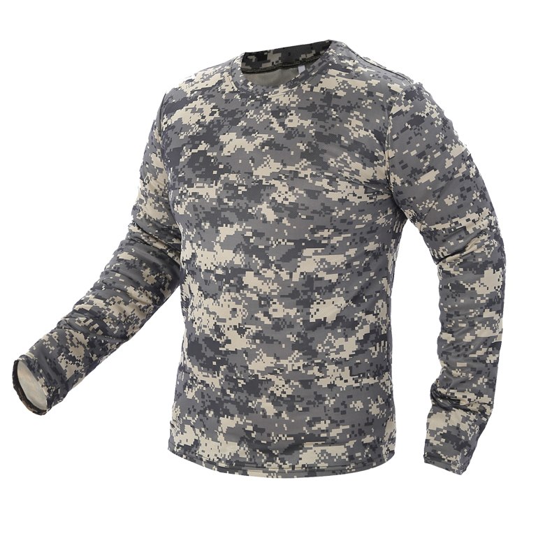 2018 New Tactical Military Camouflage T Shirt Male Breathable Quick Dry US Army Combat Full Sleeve Outwear T-shirt for Men S-3XL