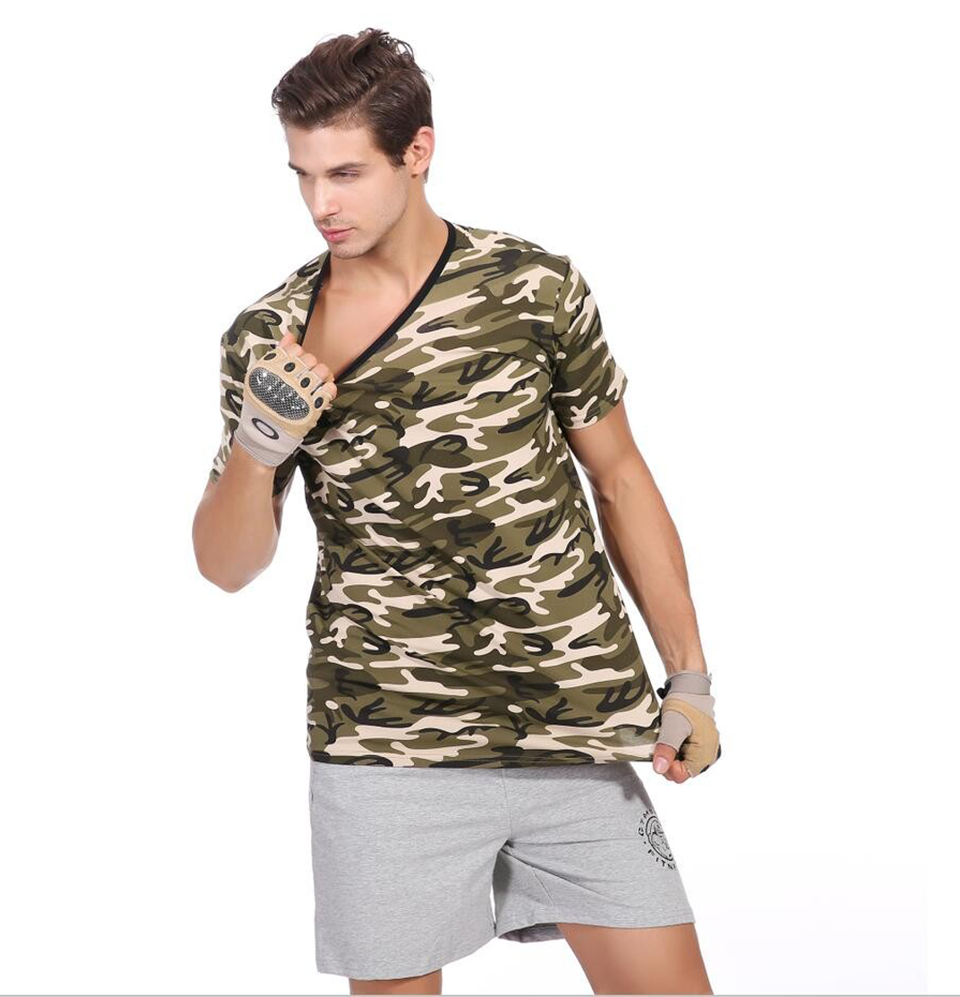 MENGD.G.O.S Man Casual Camouflage T-shirt Men Cotton Army Tactical Combat T Shirt Military Camo Mens T Shirts Fashion Tops Tees