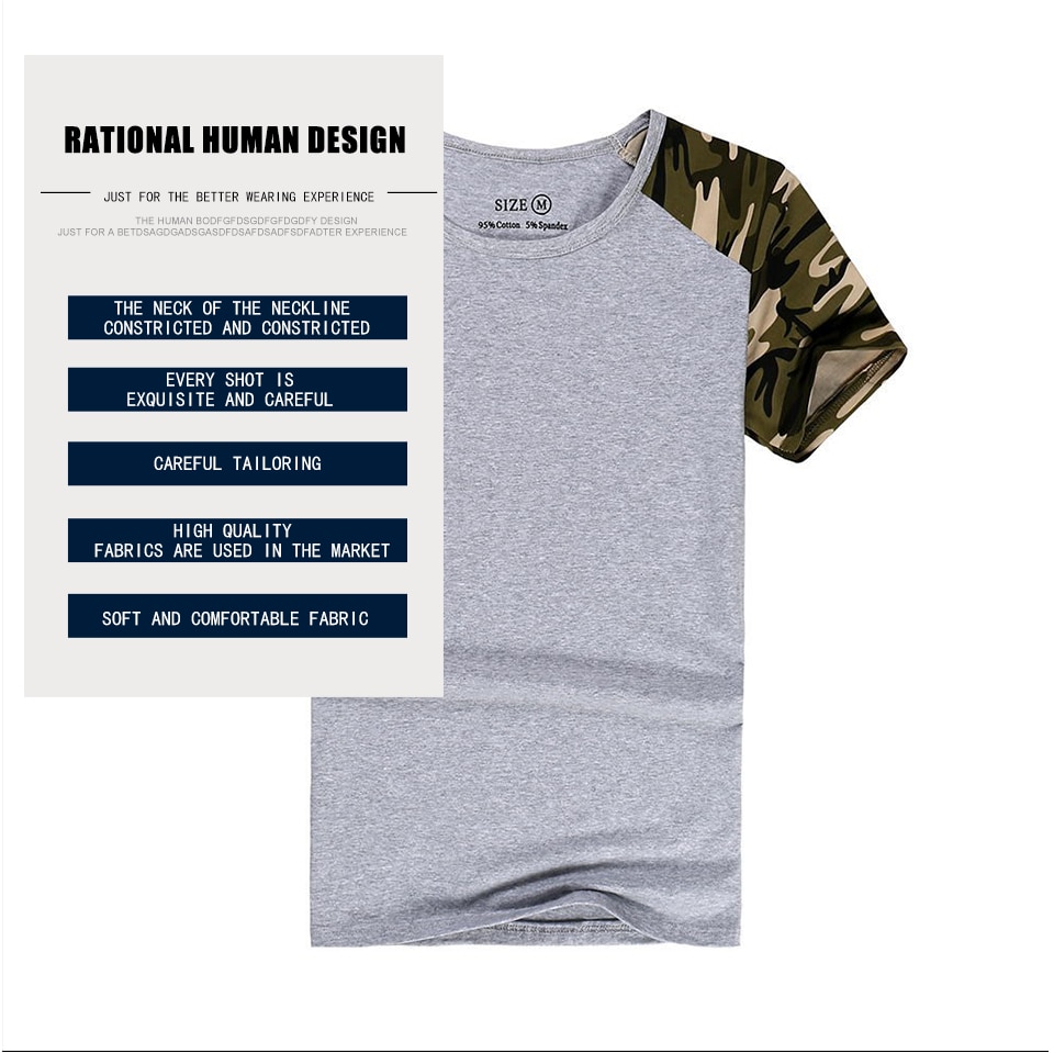 MENGD.G.O.S Man Casual Camouflage T-shirt Men Cotton Army Tactical Combat T Shirt Military Camo Mens T Shirts Fashion Tops Tees
