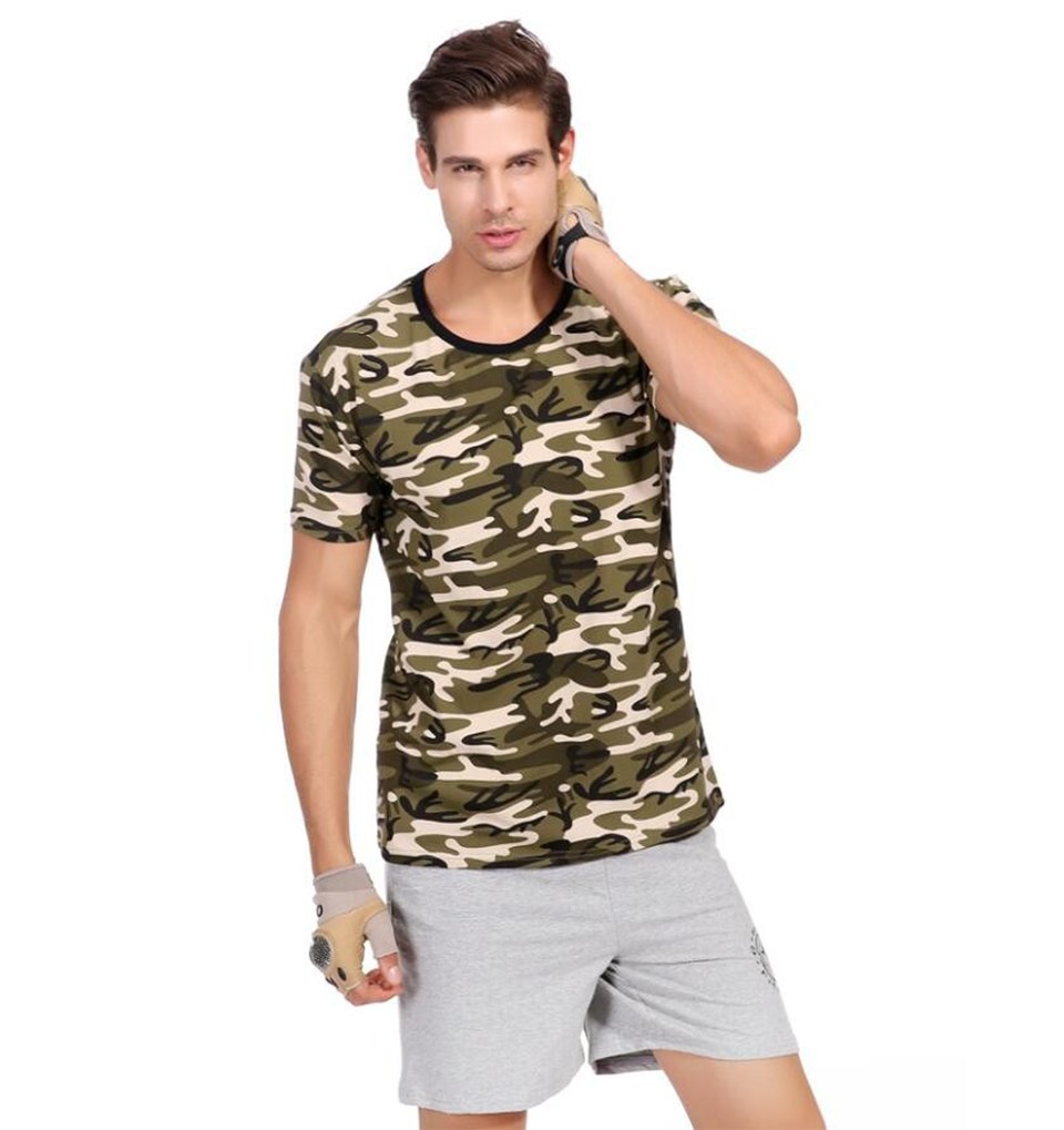 MENGD.G.O.S Man Casual Camouflage T-shirt Men Cotton Army Tactical Combat T Shirt Military Camo Mens T Shirts Fashion Tops Tees